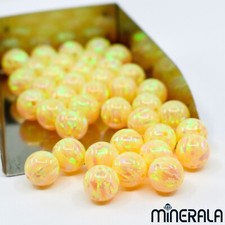 LEMON YELLOW SYNTHETIC LAB CREATED OPAL ROUND 3mm-10mm BEADS FULL DRILL WP001BA
