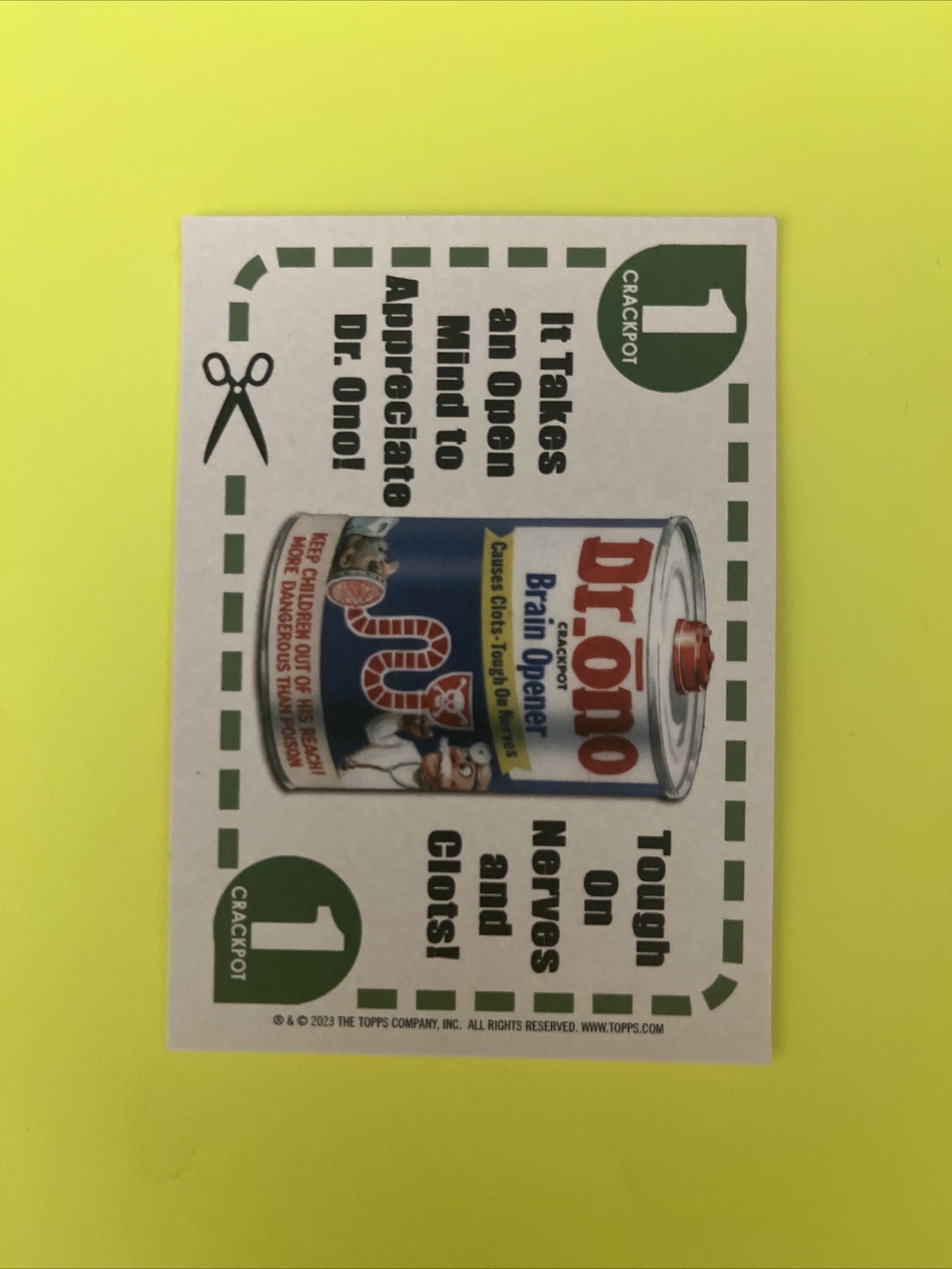 2023 WACKY PACKAGES FLASHBACK 1973 COUPON VARIANT CARD 26 Dr Ono Brain