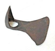 1930s Old Vintage Antique Iron Fine Engraved Unique Battle Axe Head Collectible