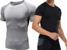 2 Pack Cool Dry Compression Short Sleeve Sports Base layer T-Shirts Large 0DB001