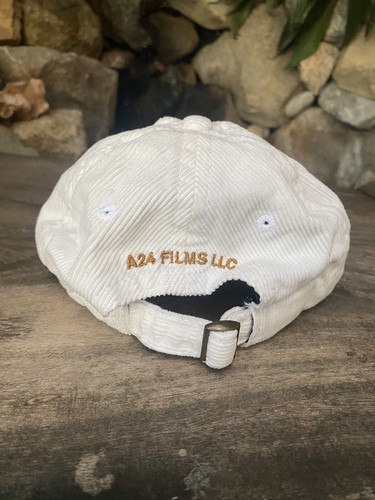 A24 Films Hat White Corduroy Royal Logo Strapback Movies Adjustable - 第 2/7 張圖片