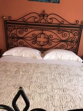letto in ferro battuto matrimoniale , antico