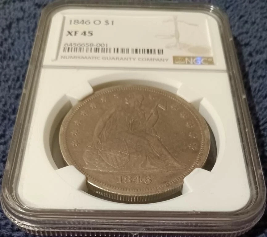 1846-O Liberty Seated dollar, NGC XF45, with toning - Image 2 of 4
