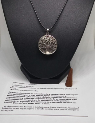 LUNA MAS ARBOL DE LA VIDA COLLAR PROTECCION DINERO BUENA SUERTE EXITO 1PC