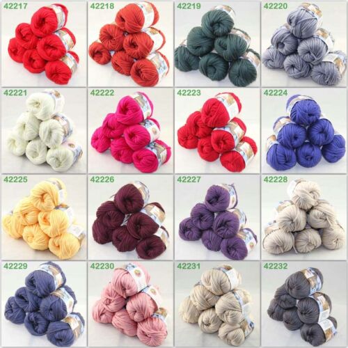 Sale New 6x50gr Balls Soft Worsted Cotton Chunky Shawl Scarf Hand Knit Yarn - Picture 8 of 56