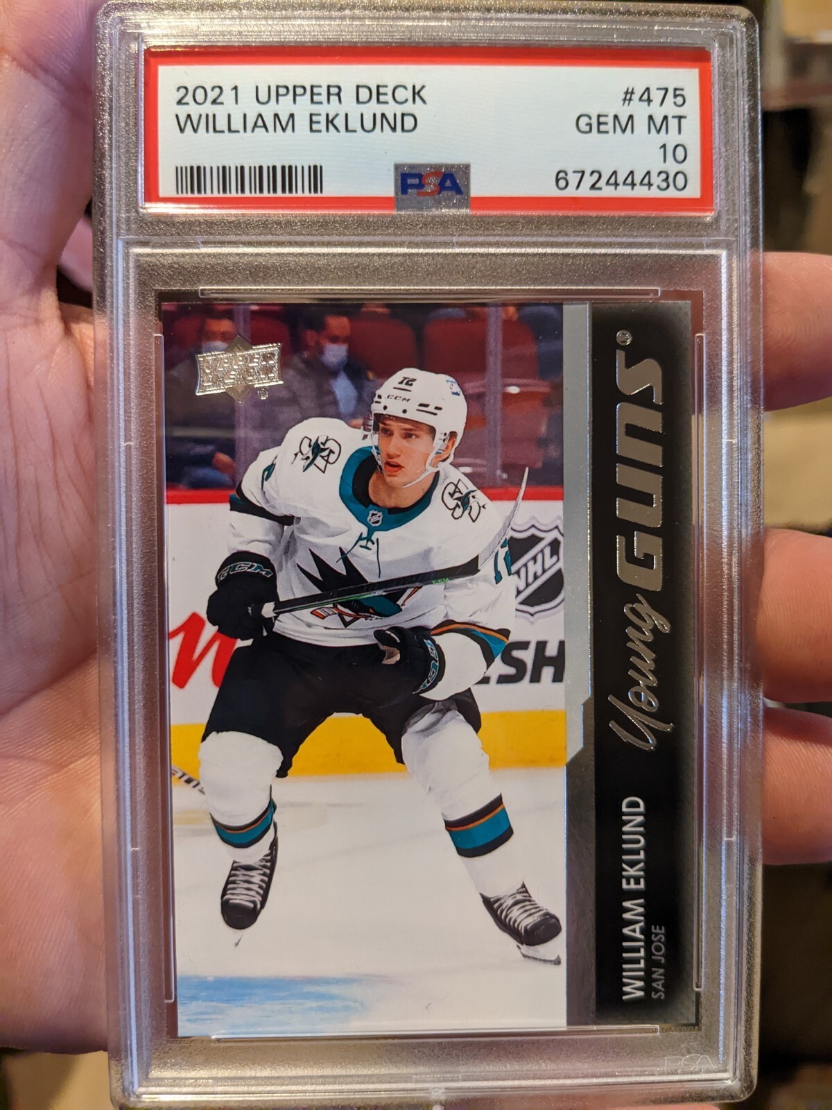 2021-22 Upper Deck Series 2 Young Guns William Eklund #475 Rookie PSA 10