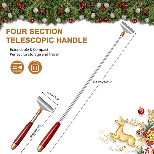 Back Scratcher with Detachable Heads Metal Backscratchers Extendable for Wome... - Picture 4 of 6