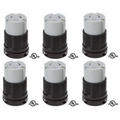 NEMA L6-20 Grounding Locking Connector, 20A 250V AC, 2 Pole 3 Wire, cUL Listed