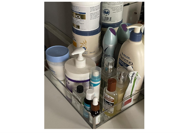 Jewelry Display Tray, Silver Mirror Tray 10.2"x 5.5" Cq Acrylic Brand