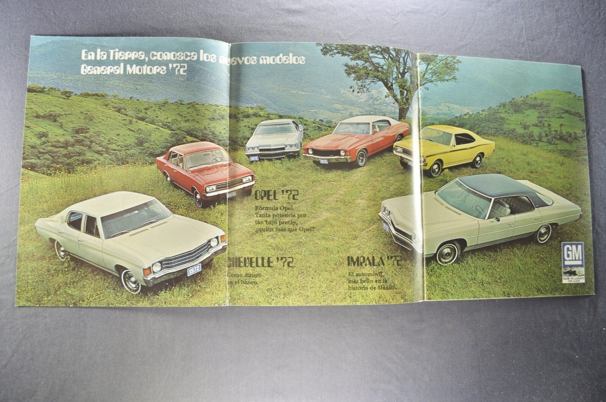 1972 GM-Mexico Chevrolet Impala Chevelle Opel Brochure Nice