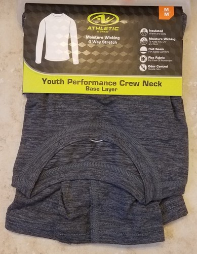(2) Athletic Works Youth Boys Performance Crew Base Layer Shirt Top M (8) NEW - Picture 3 of 4