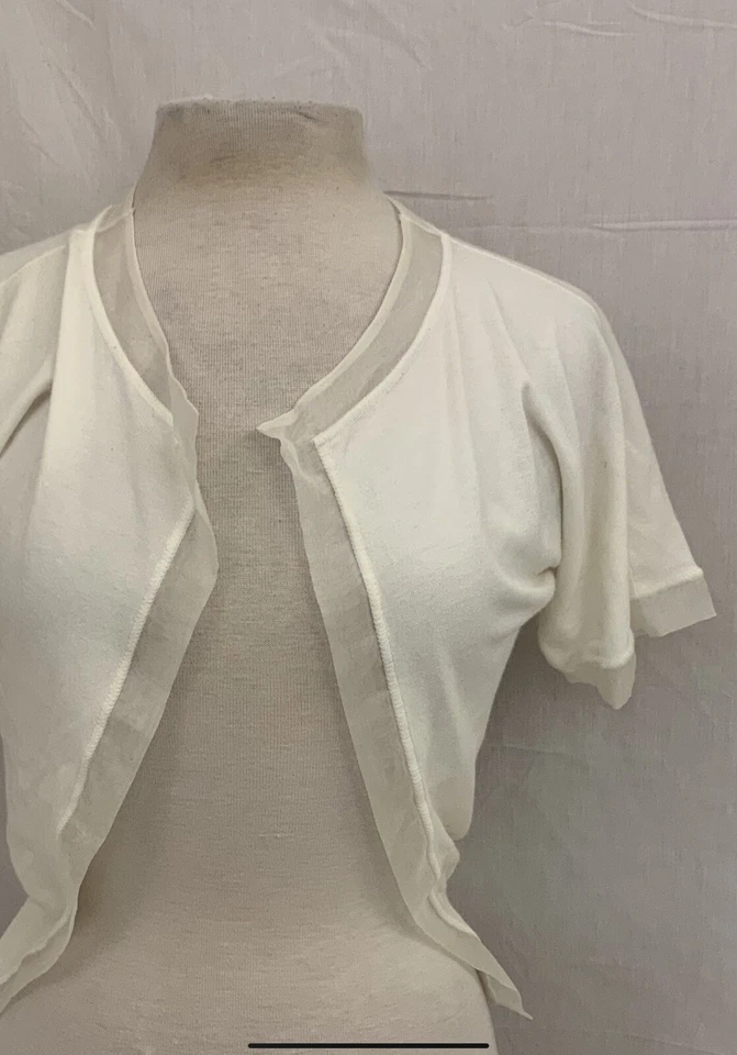 Etcetera Shirt M White Short Sleeve Pullover Viscose Polyester YGI Y1-917 - Image 3 of 4