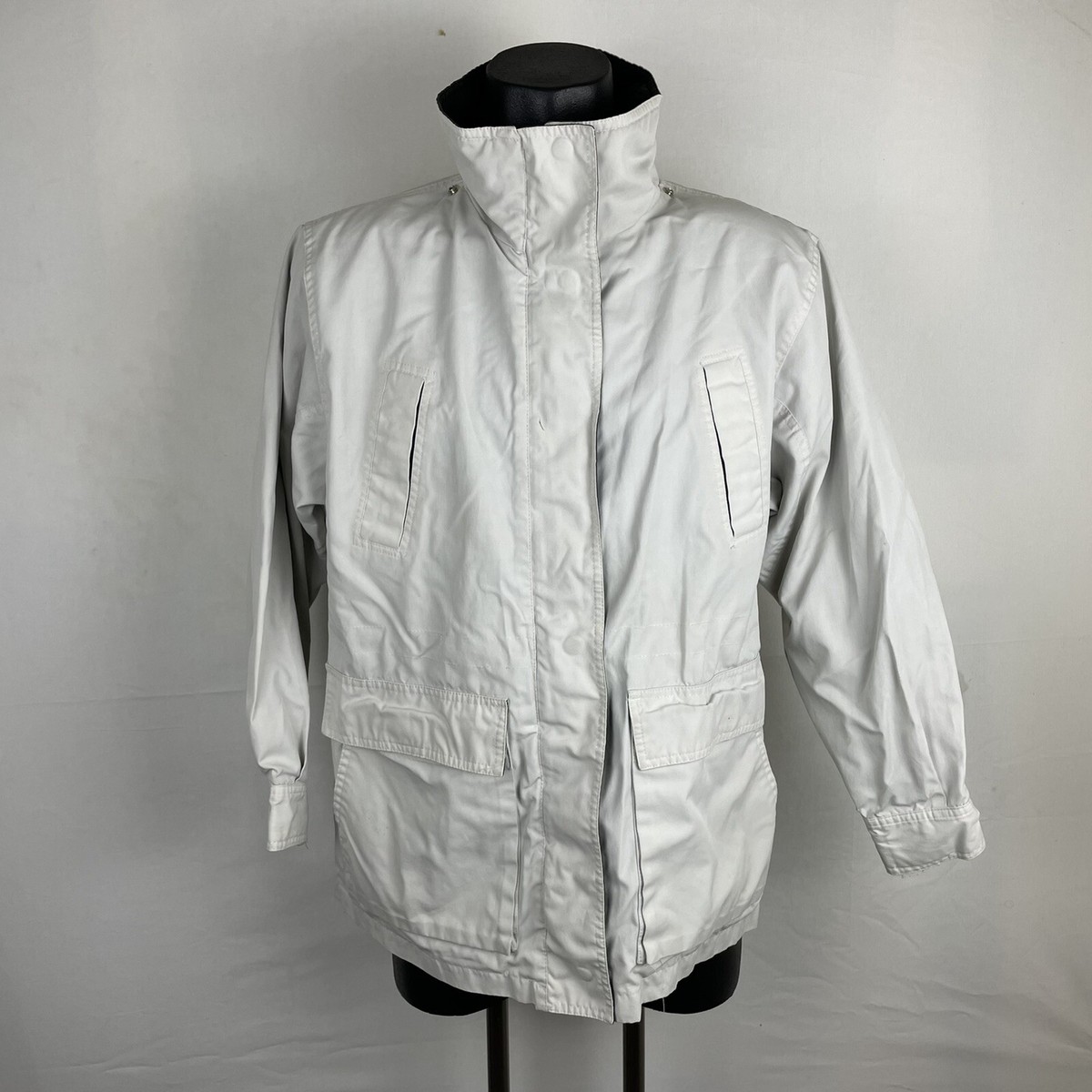 Vintage Pacific Trail Jacket Zip Windbreaker Rain Coat SZ Men Medium Beige  Retro