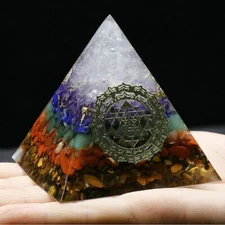 Amethyst Crystal Sphere Orgonite Pyramid Obsidian Chakra Energy Orgone Stone NEW