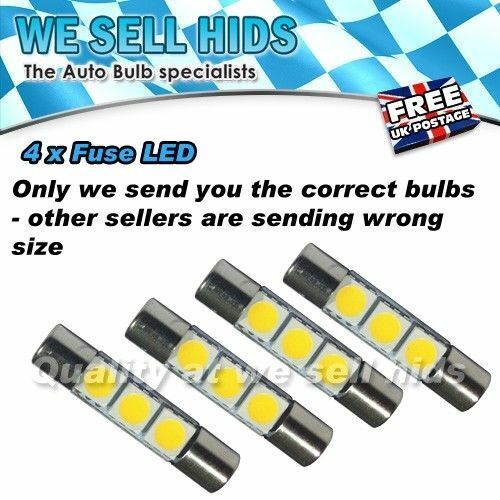 31 mm Sicherung Typ weiß SONNENBLENDE WATELTISCHSPIEGEL LED BELEUCHTUNG SET 4 GLÜHBIRNENPACK - Bild 1 von 2