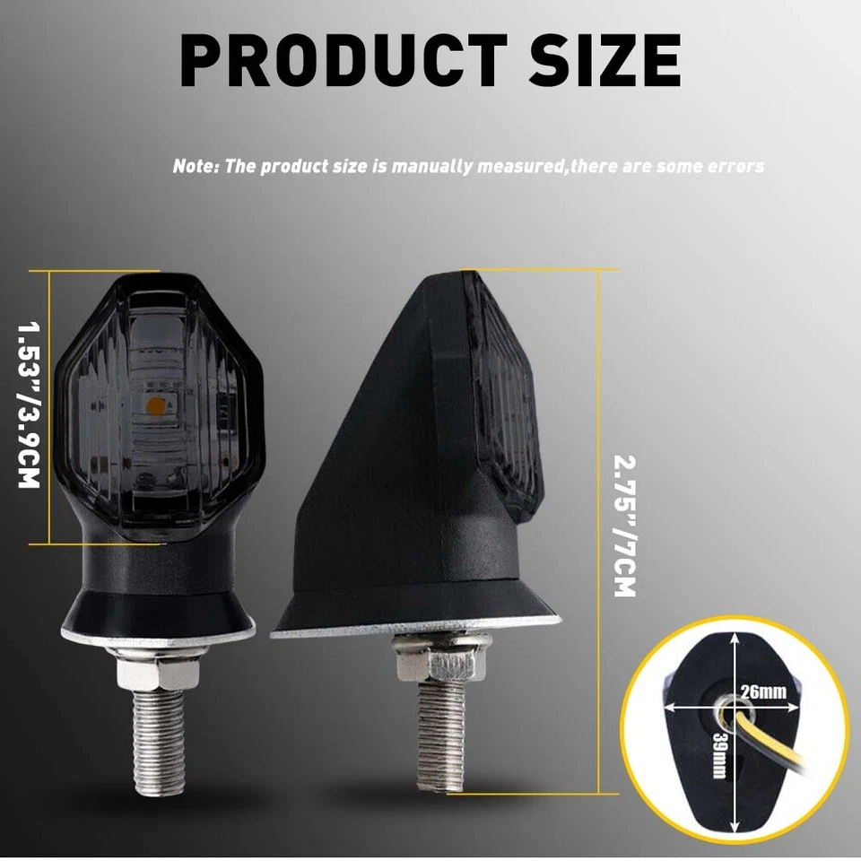 Mini LED Giro Moto Indicador Señal Intermitente Luz Ámbar para Suzuki Honda Foto 2 de 4