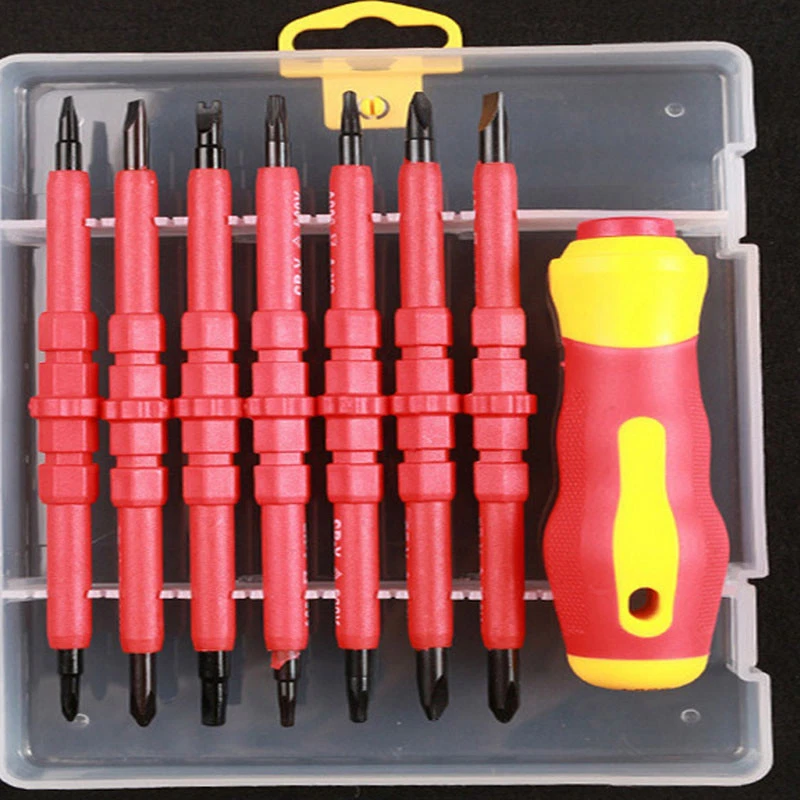 14x Insulated Magnetic Screwdriver Set Electricians Tool Double Head Screwdriver - Image 2 of 4