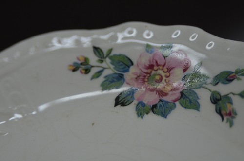Platillo de repuesto para taza de té enrejado L flores de marfil cesta tejido patrón - Imagen 6 de 10
