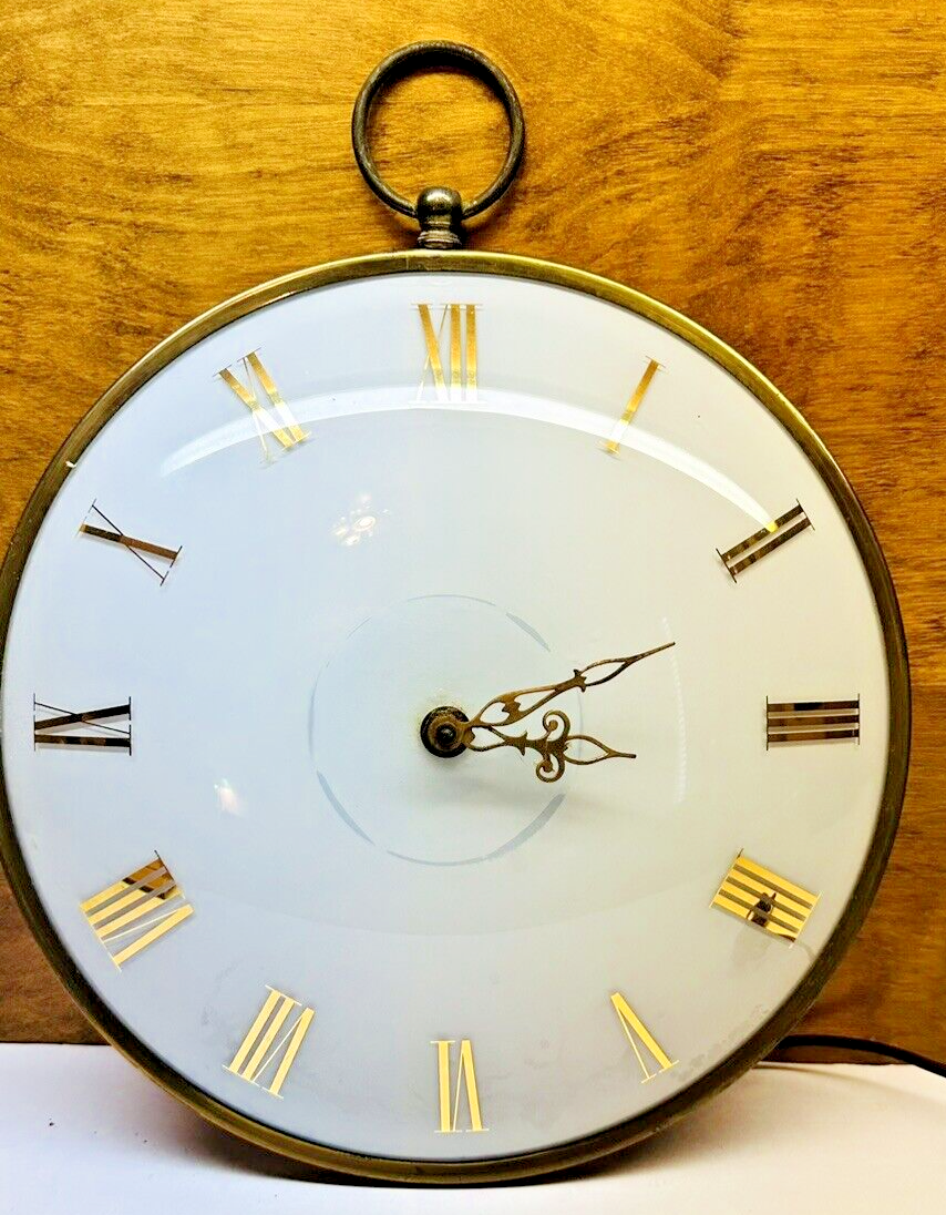 Vintage Pocket Watch Wall Hanging Clock With Glass Face 12" Diameter eBay