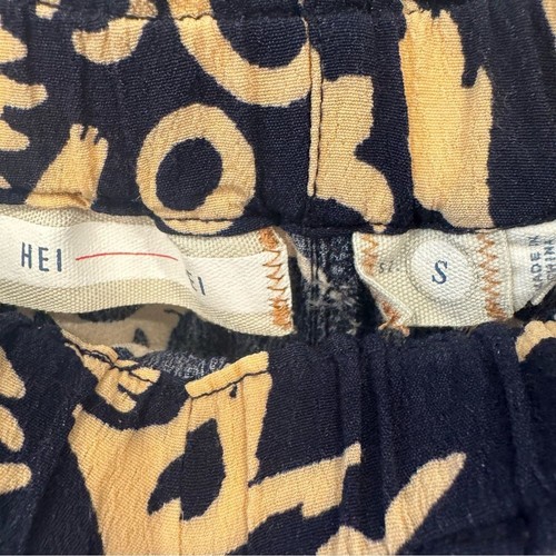 Anthropologie Small HeiHei Nouveau Harem Cargo Jogger Pant Printed Navy Cropped - Picture 8 of 10