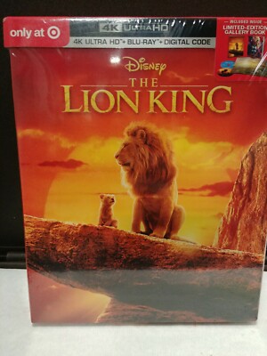 LION KING - LIVE ACTION 4K,BLU RAY, DIGITAL WITH GALLERY BOOK TARGET NEW!