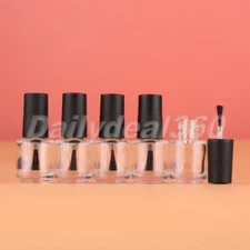 Empty Nail Polish Oil Bottle Clear Glass with Brush Refillable Manicure 5ML