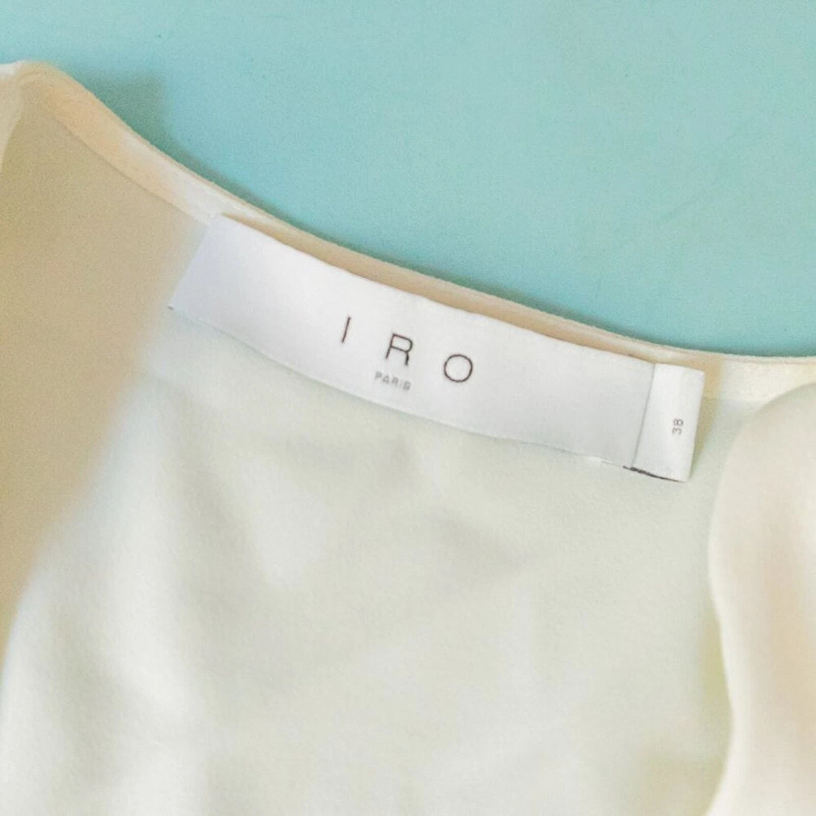 OFF WHITE Abito in guaina drappeggiata IRO bianco cremoso scollo a V a V taglia media