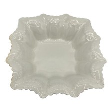 Vintage Delphine Bone China Scalloped Square Trinket Ring Dish England Made READ