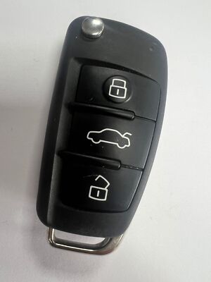 GENUINE AUDI 3 BUTTON REMOTE FLIP KEY FOB A1 Q2 ETC TESTED 