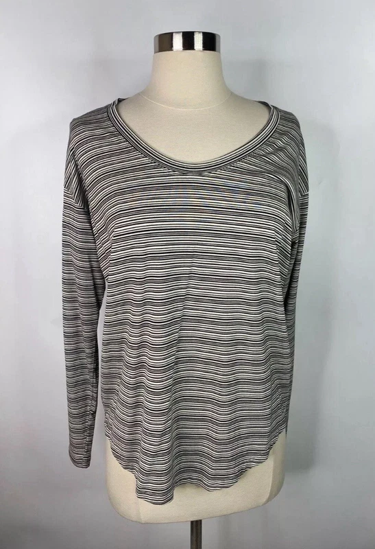 athleta modal stretch long sleeve striped athletic shirt