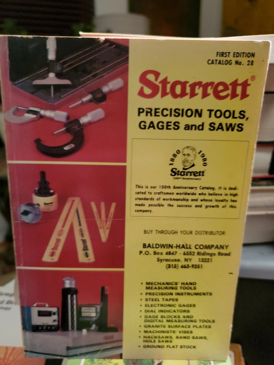 STARRETT 2nd Edition Catalog No. 28 -vintage Pb Precision Tools, Gages, & Saws | eBay