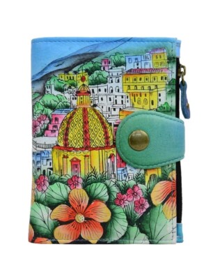 NWT Anna By Anuschka Amalfi Dawn Hand Painted Leather Wallet
