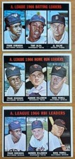 Frank Robinson Triple Crown season - 1967 Topps AL LEADERS #239 #241 #243