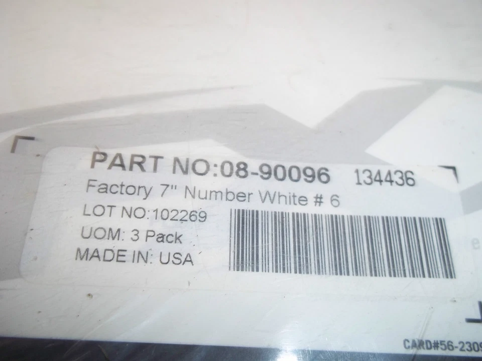 FX Factory Effex 7" Factory Numbers - #6 QTY 3 Pack - #2 - Image 3 of 3