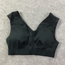 Tommie Copper Sports Bra Womens Medium Black Shoulder Support Zip Front Gym Wear