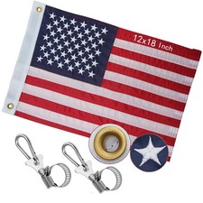 American Flag for Boat 12x18 Inch, Small American Flag Made in USA Heavy Duty