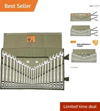 Tool Roll Organizer Cotton Canvas 26 Pockets for Wrenches Tools Storage