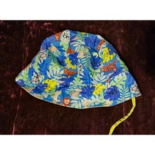 Kids Blue Jungle Animal Safari Bucket Hat wit...