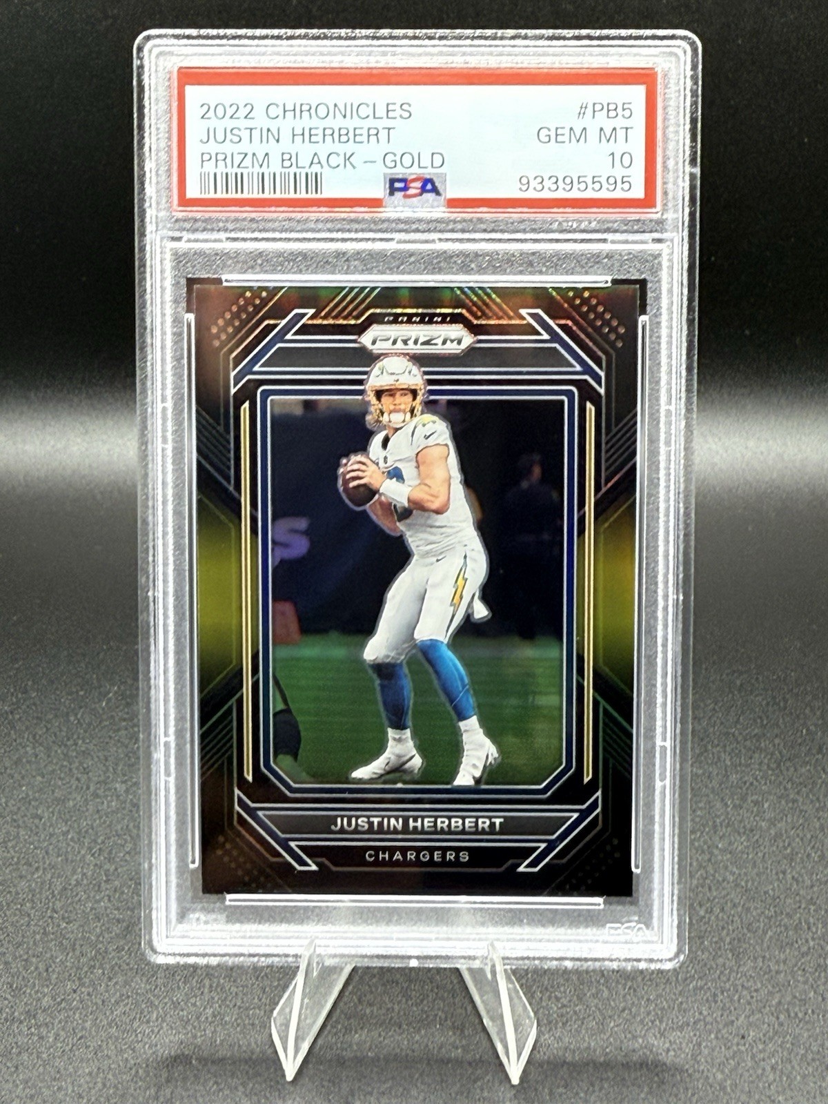 2022 Panini Chronicles - PSA 10 - Prizm Black GOLD /10 Justin Herbert #PB-5