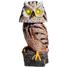 Solar Garden Owl Flashing Eyes Rotating Head Motion Detector OS04 Owlsome Tiger