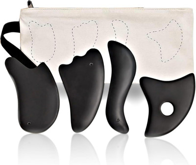 Gua Sha Gesichtswerkzeuge Set Von 4 - Premium Bian Stone Für Gesicht & Körper: L