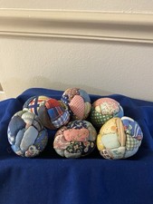 Vintage Quilted Lovely Egg Shaped Bowl Fillers Multiple Sizes Set Of 7