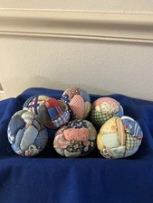 Vintage Quilted Lovely Egg Shaped Bowl Fillers Multiple Sizes Set Of 7