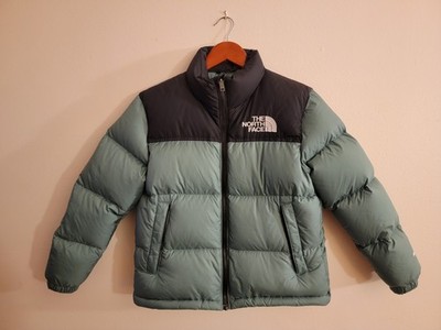 The North Face NUPTSE Jacket Teen L 700 Down Feather Insulated Puffer SAGE GREEN