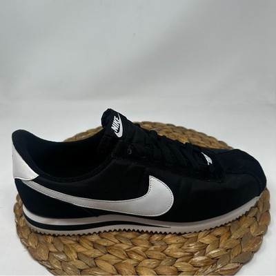 Nike Cortez Basic Sneakers Black White Nylon Suede Size 13 Men's