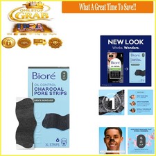 Men  s Charcoal Pore Strips 6 Count Blackhead Removal Nose Strips All Skin