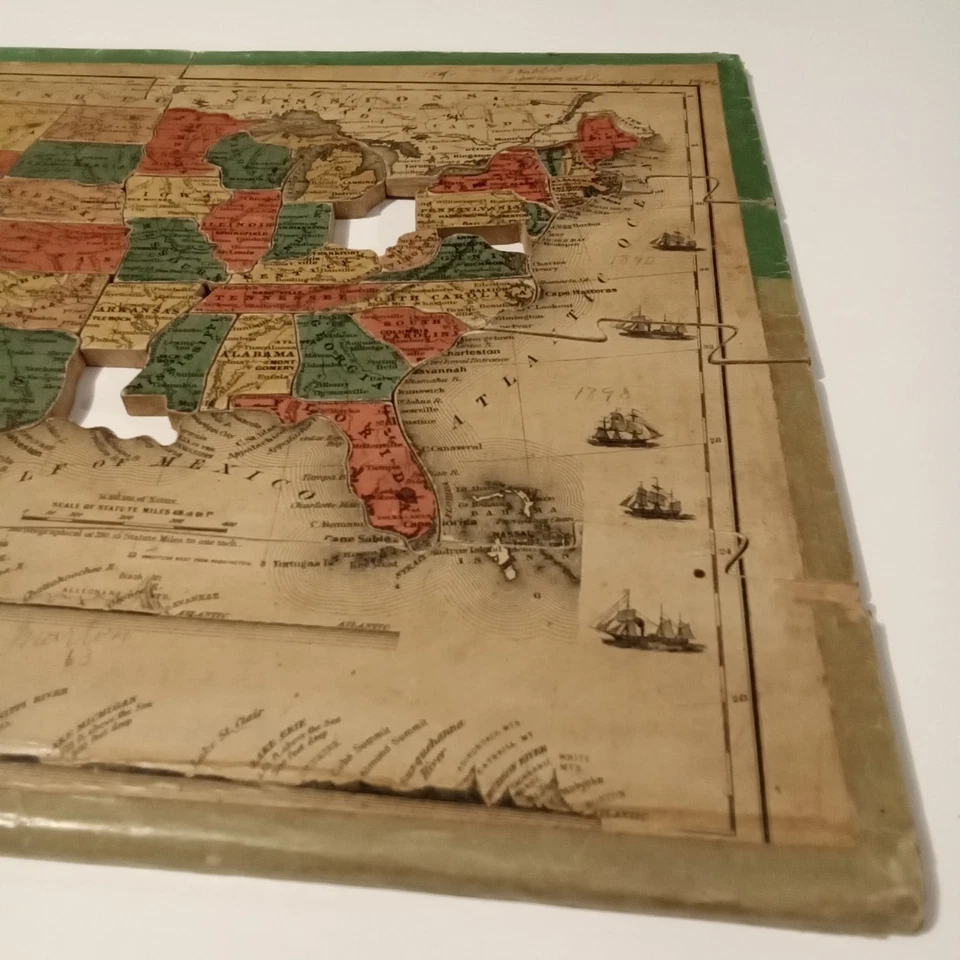 Gilded Age Silent Teacher Dissected Map Of United States Colton Made In USA 1883 - Image 4 of 4