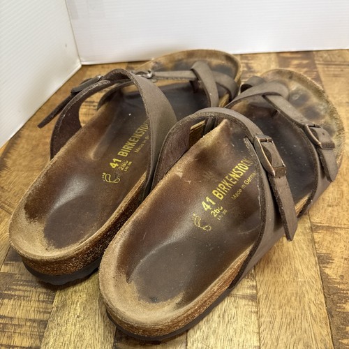 Birkenstock Damen 41 Leder Braun Metallic Mayari Criss Cross Toe Strap - Bild 3 von 6