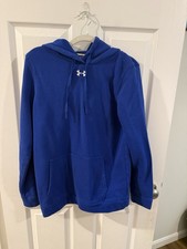 Under Armour Men's Pullover Hoodie Royal Blue Embroidered Logo Size M Loose Fit