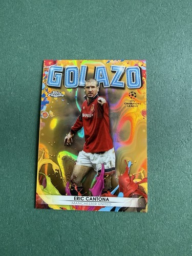 Eric Cantona [Gold Lava] #G-8 2021 Topps Chrome UEFA Champions League Golazo card